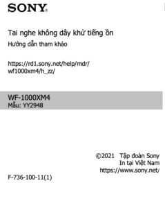 Trang 1 - Hướng dẫn sử dụng tai nghe không dây Sony Wf1000xm4